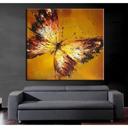 100% Handpainted Cartoon Oil Painting on Abstract Animal Wall Art for Home Decoration The butterfly Handpainted WX150523051