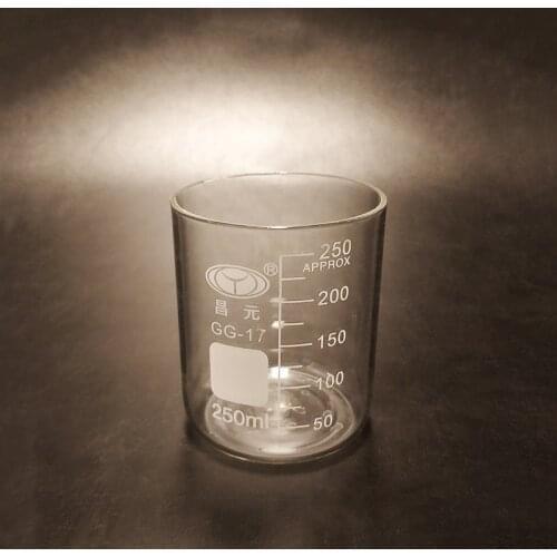 5pcs Beaker in low form without spout,Capacity 250ml,Outer diameter=70mm,Height=83mm,Laboratory beaker