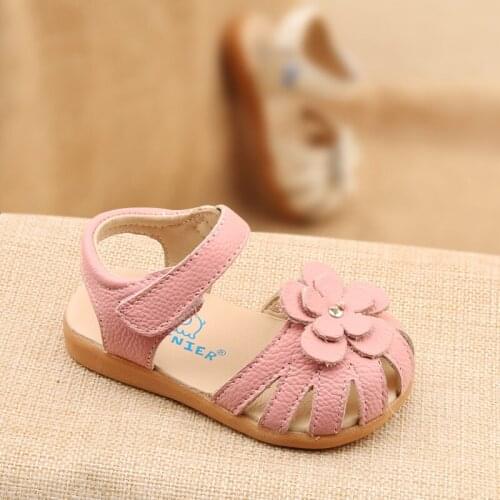 Phynier 1-5 years old summer models baby cowhide girls Korean childrens Princess shoes