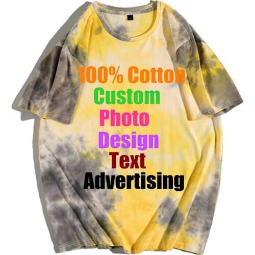 2021 summer custom LOGO new European and American mens T-shirt short-sleeved high street round neck tie-dye T-shirt men