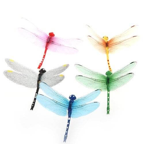 Bestselling 5pcs 8cm 3D Artificial Dragonflies Luminous Fridge Magnet for Home Christmas Wedding Decoration, Colors Randomly
