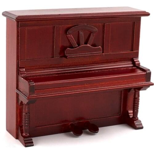 1/12 Doll House Miniature Wooden Classical Piano Simulation Musical Instruments Model Toy Mini Decoration Dollhouse Accessories