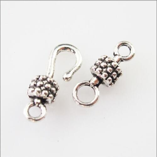 Fashion 10Sets Tibetan Silver Color Barrel Bracelet Toggle Clasps Connectors