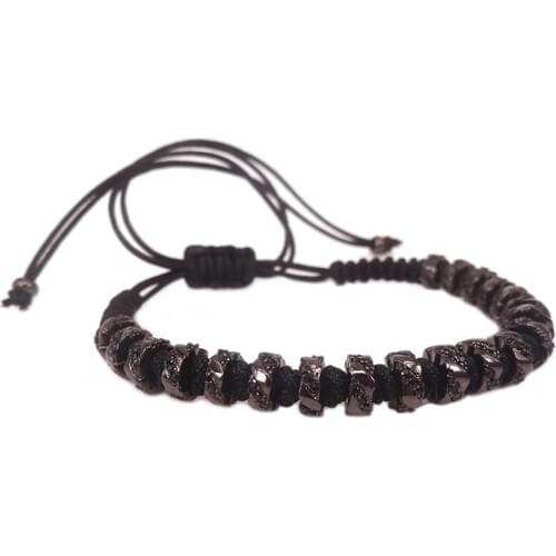 2019 Anil arjandas Brand Men Bracelet,Black Color & Micro Pave Black CZ Bead Braided Macrame Bracelet For Women Men Jewelry Gift