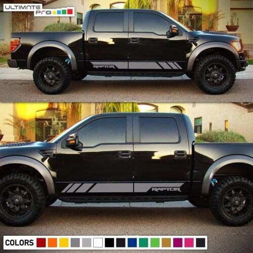 For 1Set/2Pcs Decal Sticker Graphic Side Stripes d Raptor SVT Flare Fender Lamp Chrome Car Styling