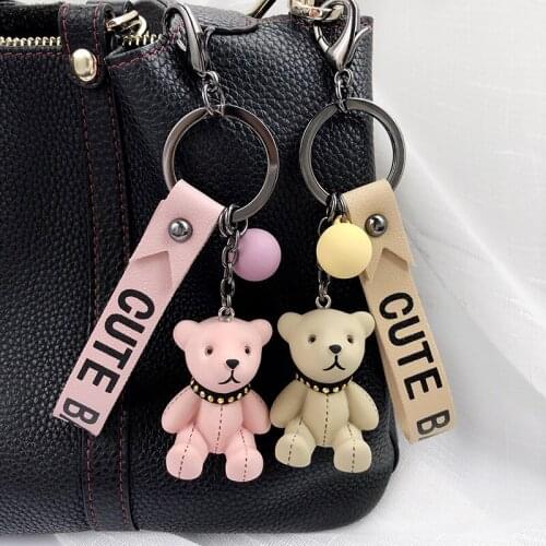 2019 New Fashion Korean Creative Acrylic Bear Bear Keychain Pendant Cute Lady Bag Accessories Car Pendant