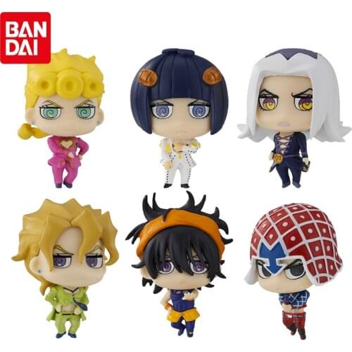 Genuine JoJos Bizarre Adventure Golden Wind SD 01 Gashapon Doll Giorno Giovanna Guido Mista Narancia Ghirga Action Figure Toys