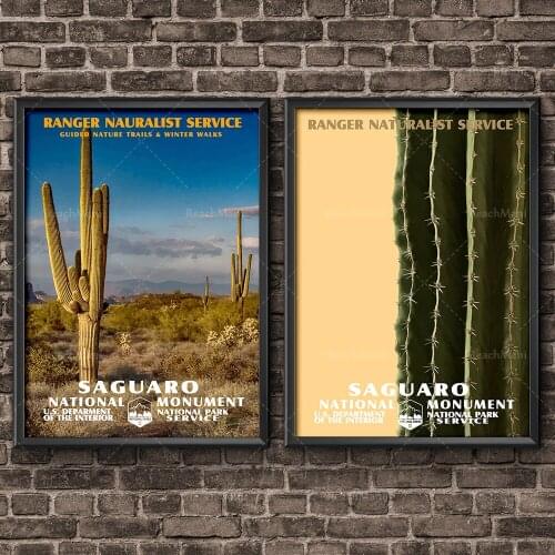 Cactus Arizona National Park Poster, Cactus WPA Poster, National Park, Cactus Art Decoration Exclusive Gift