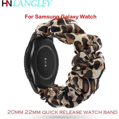 For Samsung Galaxy Watch Huawei GT Watch Bands 20mm 22mm Quick Release Straps Fabric Elastic Scrunchies Women Girls Wristband