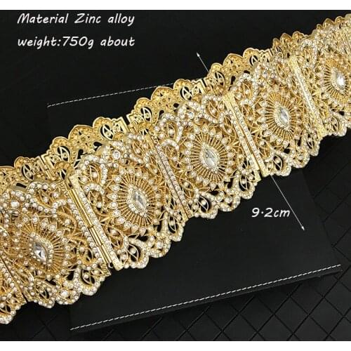 Luxury all crystal inlaid womans belt wedding dress body chain brand design big size wide waist chain adjustable ethnic jewelr