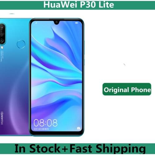 Global Version HuaWei P30 Lite 4G LTE Cell Phone 6.15" 2312x1080 4GB RAM 128GB ROM 32.0MP NFC OTA Kirin 710 Android 9.0 GPS