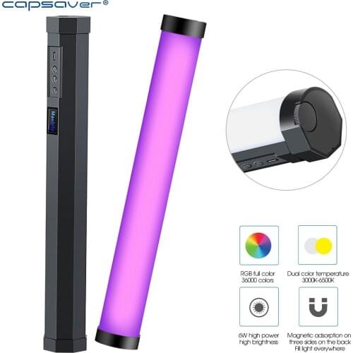 Capsaver LED Hanheld Fill Light RGB Stick Light Ice Lamp Outdoor Portrait Photo Lighting Lamp for Video Selfie Cosplay Youtube