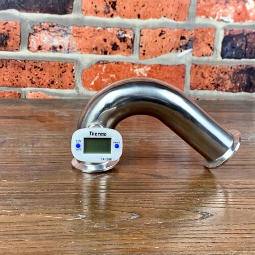 1.5" OD50.5mm Tri-Clamp Thermowell Elbow 135 degree , connector for sensors diameter 4-8mm , Stainless Steel 304, Silicone Seal