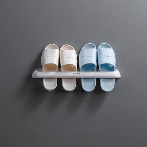 Shoes Rack Shoes Hanger Shoes Organizer Storage Rack Bathroom Wall-mounted Slippers Shelf Sticky Hanging For Home Family Storage