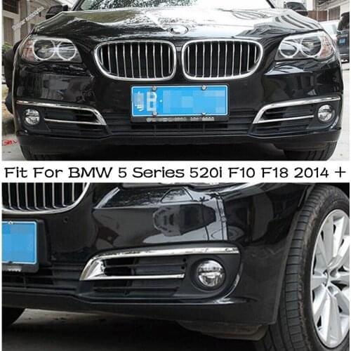 Lapetus For BMW 5 Series 520i 525i 530i F10 F18 2014 2015 2016 ABS Chrome Front Bumper Foglight Lamp Frame Cover Trim Kit