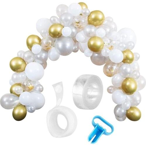 Balloon Garland Kit Party Decoration Supplies White Gold and Silver Latex Balloons for Wedding Bridal Shower Engagement