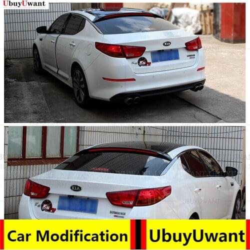 For KIA K5 2014 - 2015 OPTIMA High Quality ABS Material Car Rear Wing Primer Color Rear Spoiler With LED Light Rear Roof Spoiler