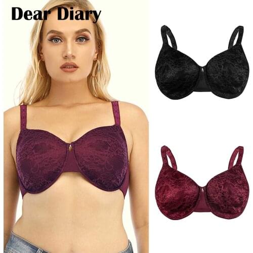 Ladies Ultra-thin Bras Lace Solid Color Plus Size Sexy Underwear Women Push Up Full Cup C/D Cup Lingerie Bras Bralette Corset