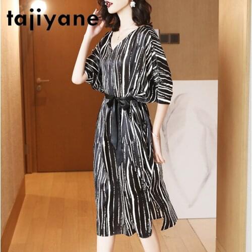 100% Silk Real Dresses for Women Summer Dress Oversizes Causal Midi Dress Silk Natural Woman Dresses Vestidos TN2578