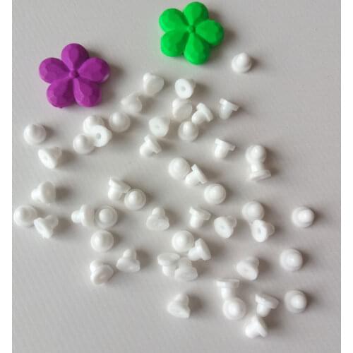 1000pcs White Round Silicone Earrings Jewelry Accessories Rubber Ear Back Plugging Blocked Earring Back Stoppers For DIY Jewelry