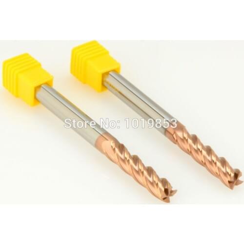 2pcs SLONS S500-6x6x100L HRC60 flat tungsten CARBIDE milling cutter end mill for hardened steel