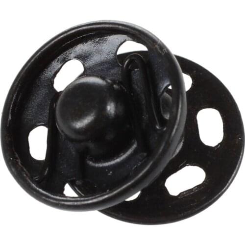 Clothes Sewing 15mm Press Studs Buttons Fastener Black 20 Pcs