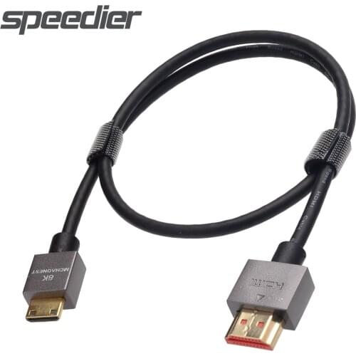 8K Ultra Thin Mini HDMI-Cable 2.1 Flexible Slim C Type HDMI-compatible Cord 48Gbps HD 7680*4320P/2160P/1440P/1080P/720P