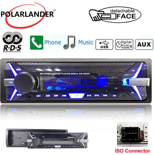 Car Radio Player Audio Stereo Music Player Car Kit In-Dash FM Stereo RDS Audio 1 din AUX/SD/USB MP3 Player Removable Front Panel