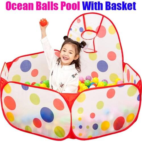 Ocean Balls Pool with Basket Playpen Tent Pit Ocean Wave Balls Basket Foldable Fun Indoor Outdoor Throwing Balls Playground WL01