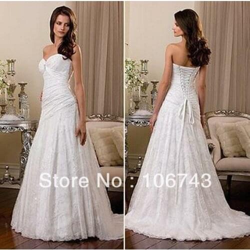 Free shipping hot seller new design brand white sweetheart bead sequins lace up good bridal gown maggie 2018 bridesmaid dresses
