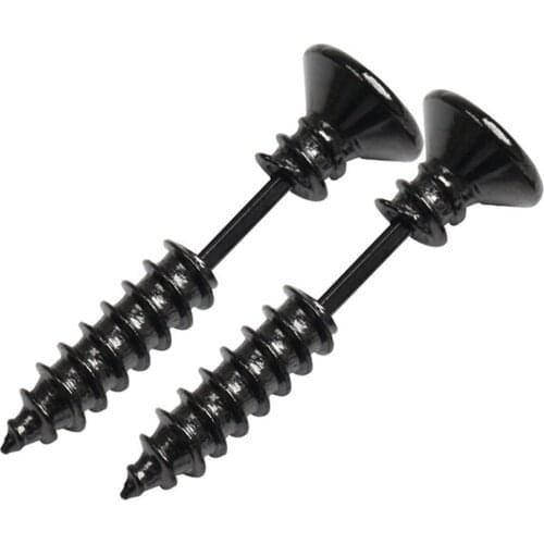 Bluelans 1 Pair Punk Gothic Fashion Unisex Stainless Steel Screw Stud Earrings Jewelry