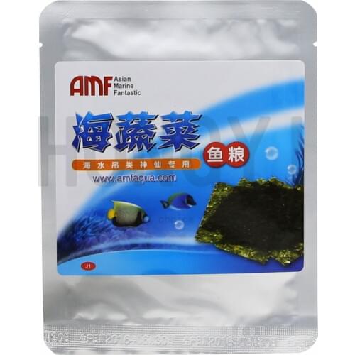 HONGYI 1 piece approx 10*10cm AMF sea vegetable for marine fish feeding green seaweed food laver feed grain and suspending