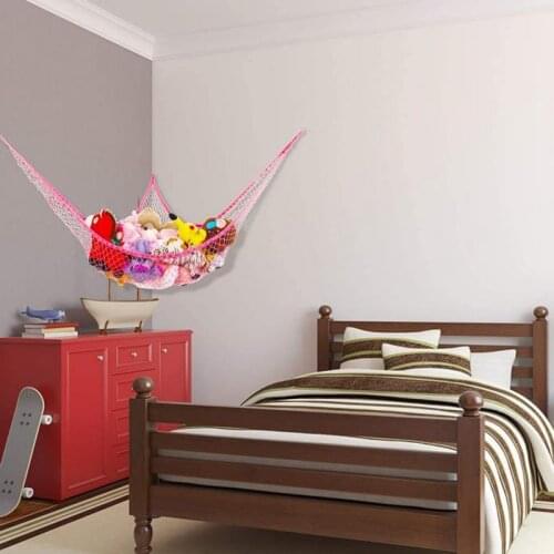 Mesh Toy Net Stuffed Animal Hammock Stuffed Animals Toy Storage Net Extra Large Jumbo Wall Sling Corner Mesh Nets For Kids Toys