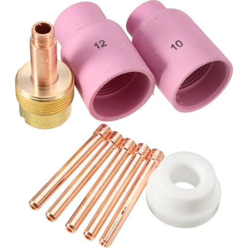 9Pk KIT for TIG Gas Lens & Alumina Cup Fit for Tig Welding Tofor Large Gas Lens Set-up in Torch 17 18 and 26 Series