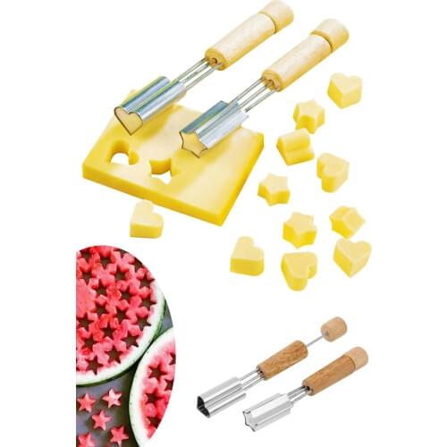 2-Piece Fruit and Cheese Shaper Set Who Wouldn't Want to Eat Heart and Star with Fun