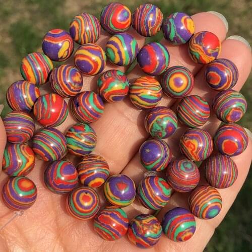 Red Colorful Synthetic Malachite Stone Beads Loose Spacer Beads For Jewelry Making DIY Bracelet&Necklace 4/6/8/10/12mm 15"Inches