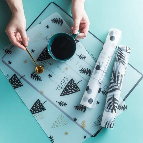 Creative Nordic Frosted Table Top Placemat, Home Hotel Restaurant Table Mat EVA Plastic Insulated Picnic Mat