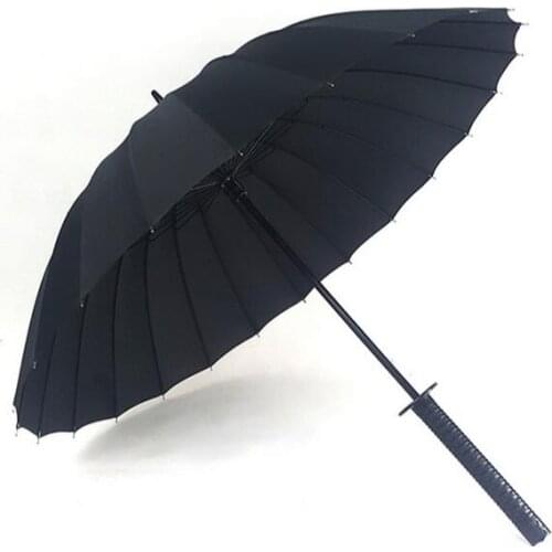 Creative Semi-automatic Pongee Rain Umbrella Katana design Long Handle Umbrella Japan samurai swords style Umbrella