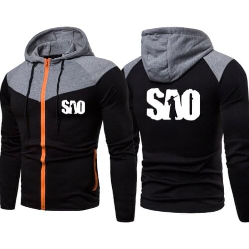 2021 NEW SAO Sword Art Online Printing Men Hooded Jacket Fleece Fashion casual Men sweatshirt Cotton Men jackets tops
