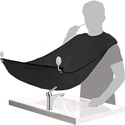 Man Shave Beard Apron Black Hair Shave Apron Ib Trimmer Holder Beard Catcher Waterproof Household Bathroom Cleaning Protector