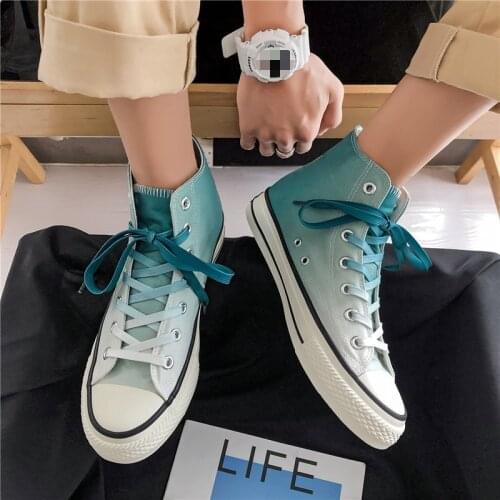 2021 new Mens Vulcanize Shoes high-top canvas shoes mens trendy shoes spring summer color casual student board shoes for men