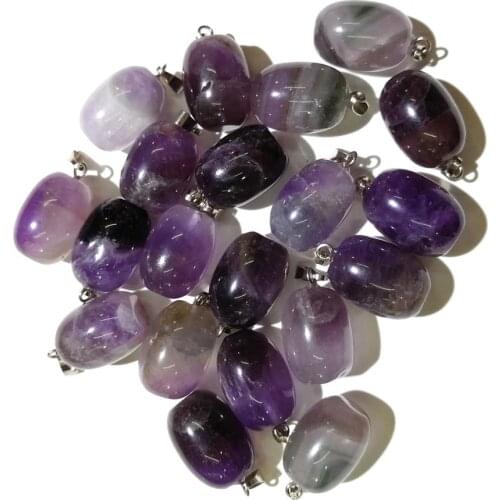 New 3pcs Natural Stone Pupa Pearl Amethysts Pendant Necklace Charms Pendant for Jewelry Making DIY Necklace Size 15x20mm