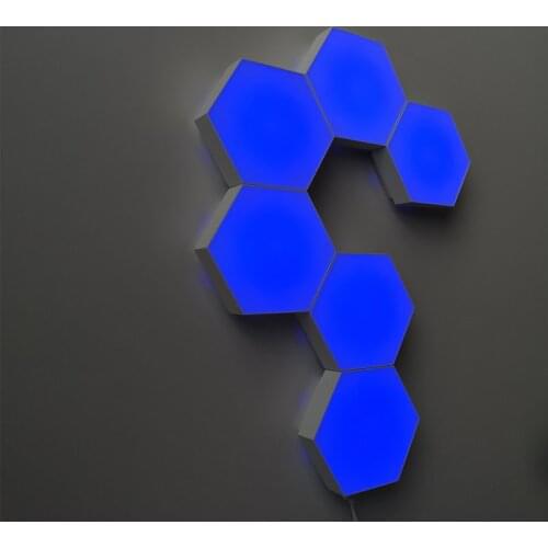 Creative New USB quantum lamp splicing hexagonal wall lamp remote control touch double control colorful wall honeycomb lamp