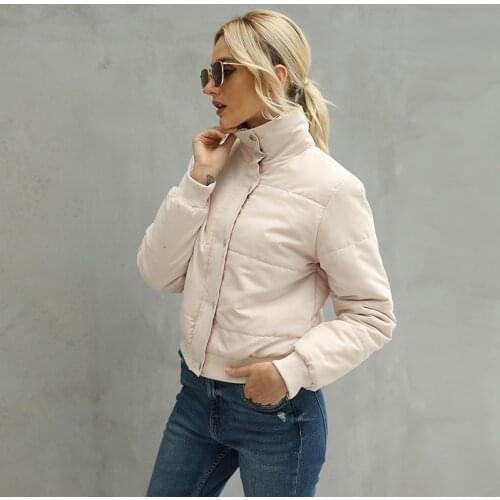 New Winter Long Sleeve Cotton Down Jacket Women Fashion Ultra-short Coat Abrigos Y Chaquetas De Invierno Para Mujer A83