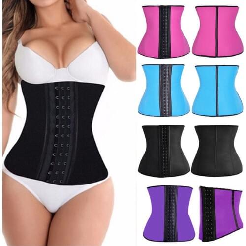 New Women Fat Burning Shapewear Sports Corset Latex Rubber Clincher Corset Trainer Belt Underbust Body Shape
