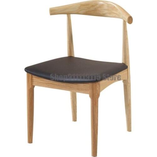 Customized Solid Wood Dining Chair, Desk And Chair, Household Ox Horn Chair, Simple And Modern Conference, Office Stool, Back, D