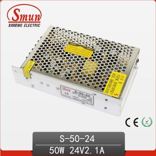 Single 50W 24V 2.1A Output Switching Power Supply AC to DC SMPS With CE RoHS Approved