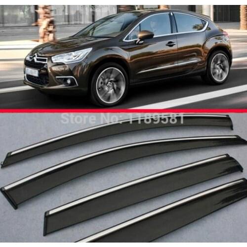Plastic Exterior Visor Vent Shades Window Sun Rain Guard Deflector For Citroen DS4 2012 2013 2014 2015
