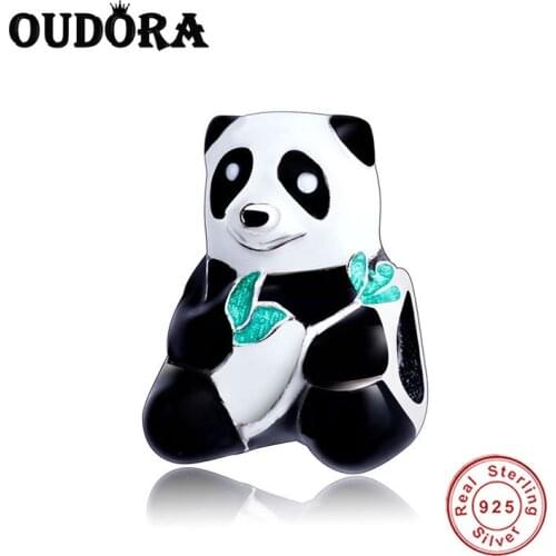 Fit Original Pandora Charms 925 Sterling Silver Bracelet Panda Charm Beads Women Baby Jewelry DIY Berloque Cut Animal Making