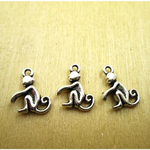 30pcs--16mm x 13mm Monkey Charms Monkey Charms pendants ,DIY Supplies DIY necklace/ bracelets charms antique silver tone